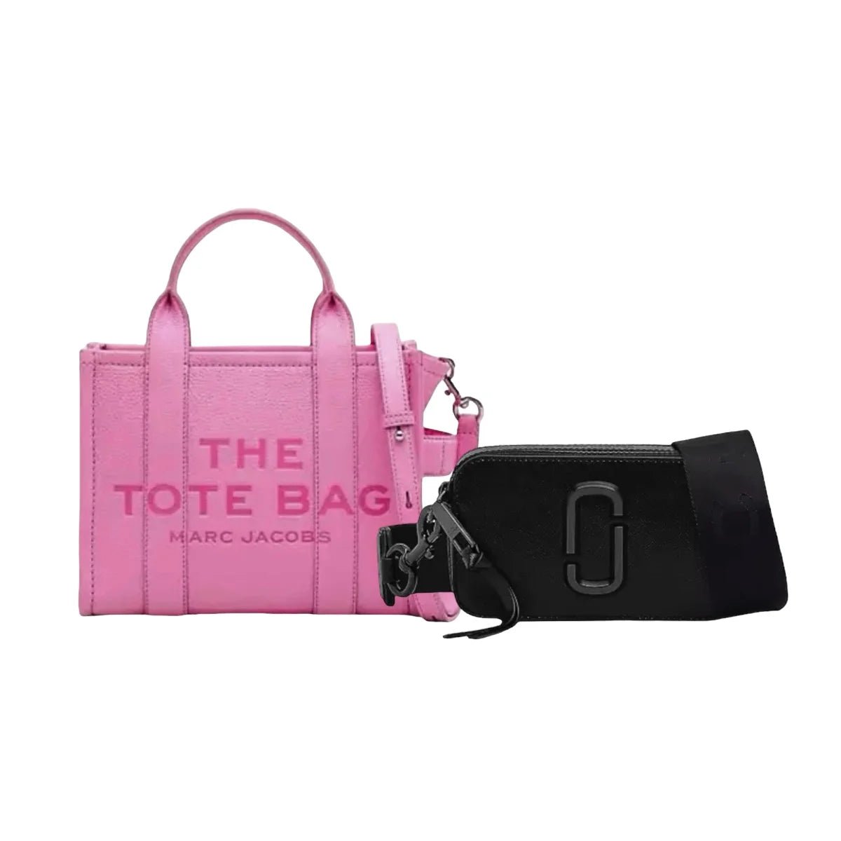 2 Pack Bolsas Marc Jacobs Tote Piel Mediana Rosa + Snapshat Camara Black - Redcodeshopp