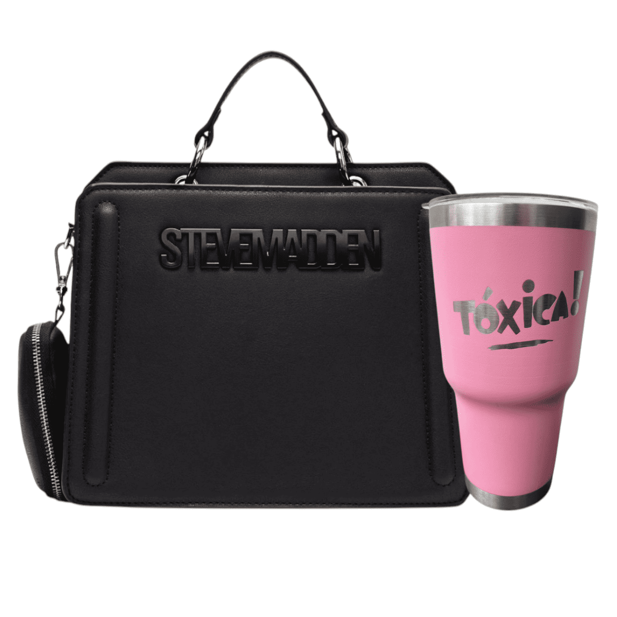 Bolsa Steve Madden Bevelyn Black + Termo Toxica - Redcodeshopp