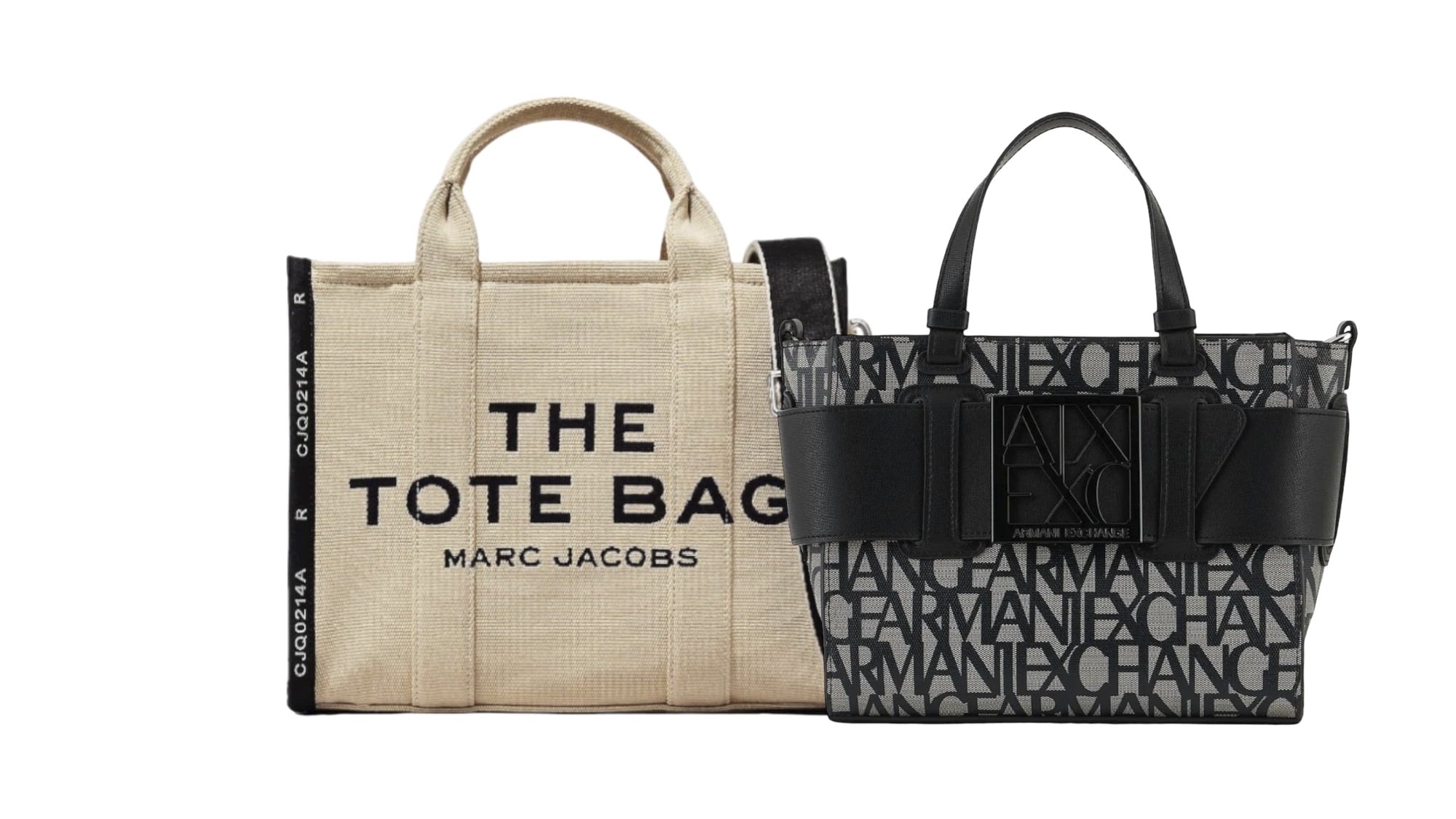 Combo Bolsas The Tote Bag Marc Jacobs Jaquard Chica + Tote Armani Exchange Grey