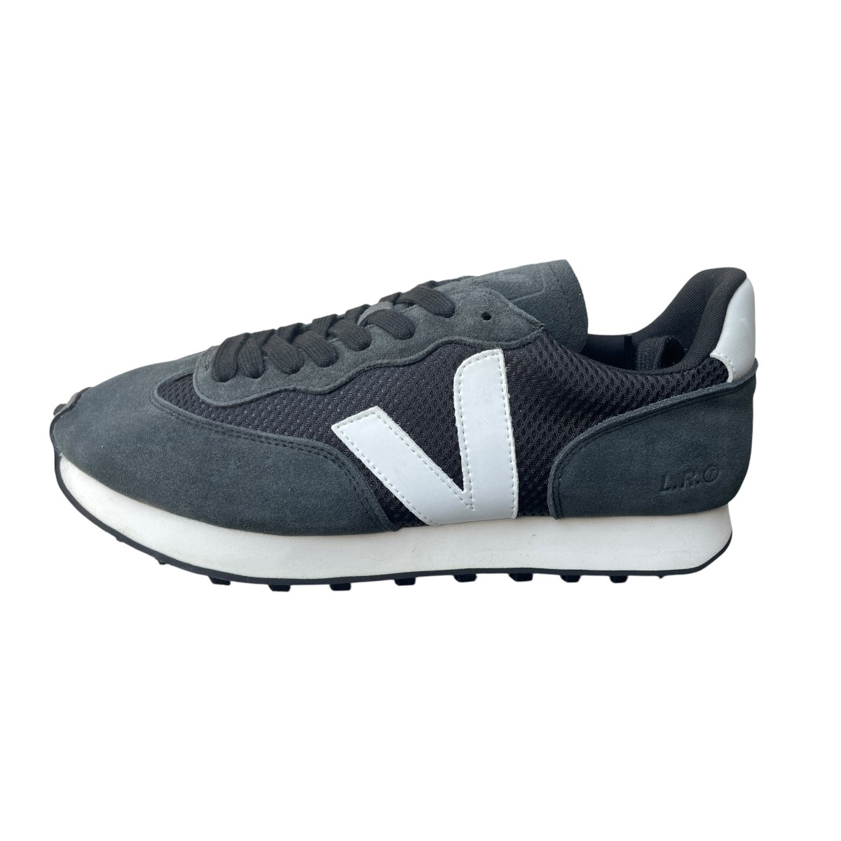 Veja Tenis Rio Branco negro / gris oxford logo blanco - Redcodeshopp